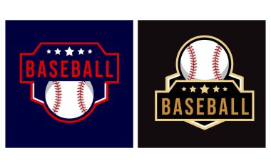baseball logo template with emblem style. suitable for sports club emblems, competitions, championships, tournaments, t-shirt designs etc.