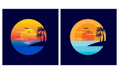 beach logo, beach illustration, summer vector design