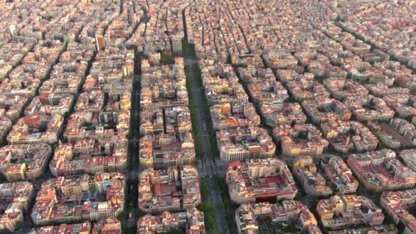 Vista Aérea Las Principales Avenidas Del Paseo Gracia Barcelona Día — Vídeos de Stock