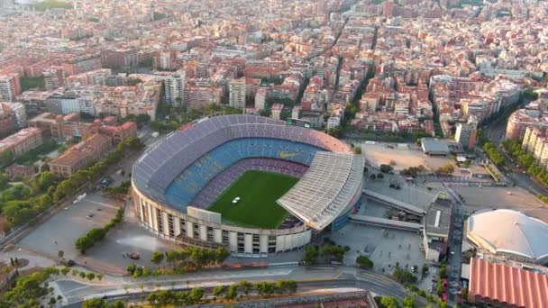 Aerial View Camp Nou Barcelona Football Stadium Barcelona Camp Nou — Stock Video