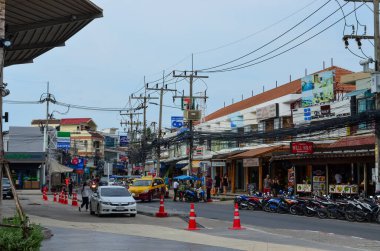 Şehrin sokak manzarası, Tayland 'ın işlek sokakları