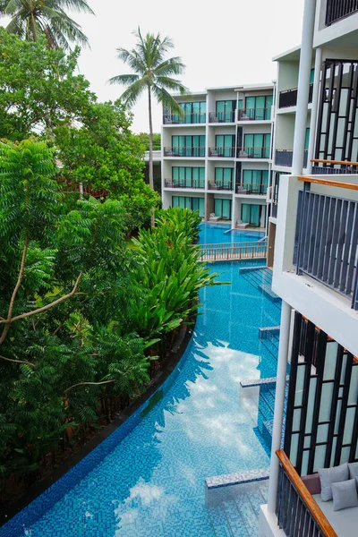 Gyönyörű Trópusi Kilátás Üdülőhelyen Hotel Területén — Stock Fotó