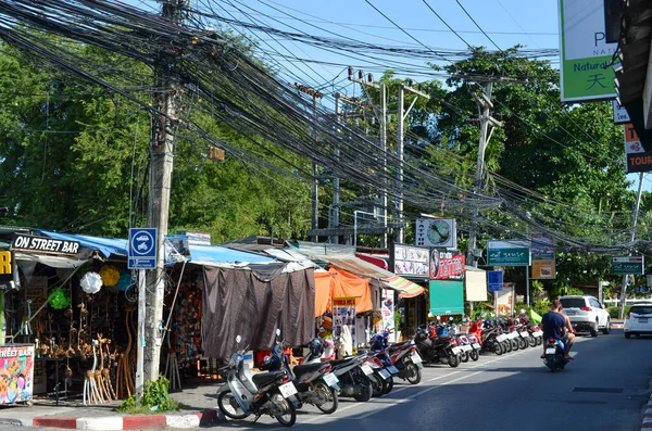街のストリートビュー タイの都市忙しい通り — ストック写真