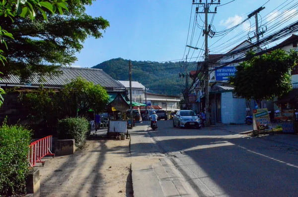 Pemandangan Jalanan Kota Jalanan Kota Thailand Yang Sibuk — Stok Foto