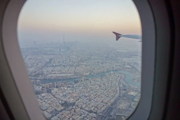 Vista Desde Ventana Del Avión Vista Aérea — Foto de Stock