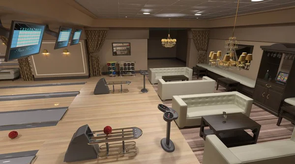Bowling iç mekan 3 boyutlu resim yok.