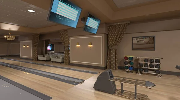 Bowling iç mekan 3 boyutlu resim yok.