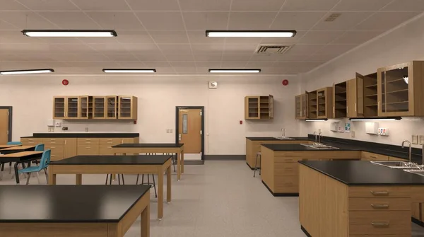 Okulun 3 boyutlu resim sınıfında öğrenci ve öğretmen yok.