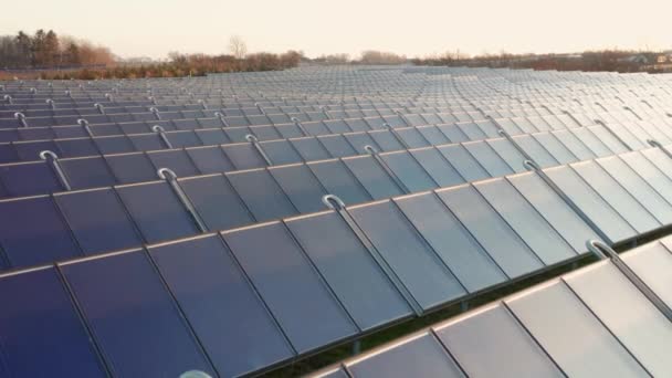 Ecologia Central Energia Solar Nos Campos Energia Verde Inovação Elétrica — Vídeo de Stock