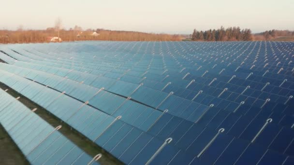 Ecología Planta Energía Solar Los Campos Energía Verde Innovación Eléctrica — Vídeo de stock