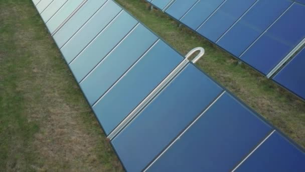 Экология Солнечная Электростанция Области Зеленой Энергетики Электрические Инновации Природная Среда — стоковое видео