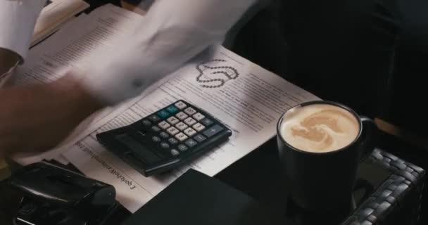 Funcionamiento Rápido Una Máquina Calculadora Adicional Cuentas Financieras Contabilidad Intervalo — Vídeo de stock