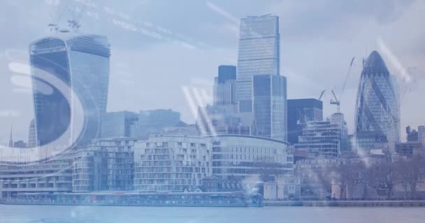 Cidade Animação Relacionada Tecnologia — Vídeo de Stock