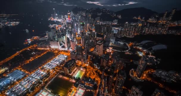 Luces Brillantes Ciudad Por Noche Metrópolis Disparando Una Ciudad Nocturna — Vídeo de stock