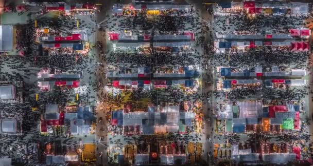 Nagy Tömegek Városi Piac Levegőjében — Stock videók