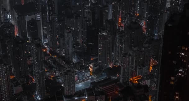 Luces Brillantes Ciudad Por Noche Metrópolis Disparando Una Ciudad Nocturna — Vídeo de stock