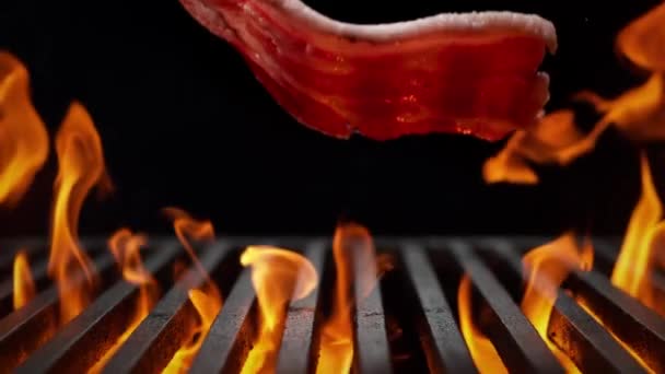 Carne Gratar Aproape Carne Gratar Gratar Gătesc Delicios Grătar Bucată — Videoclip de stoc