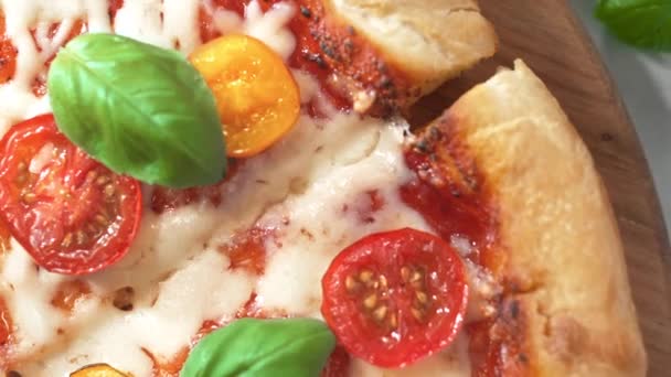 Pizza Toppings Beauty Shot Brânză Pizza Delicioasă Suculentă Păduchi Pizza — Videoclip de stoc