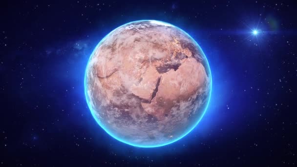 Aarde Animatie Aarde Uit Ruimte Verhitting Van Planeet Aarde Opwarming — Stockvideo