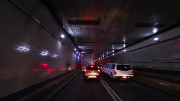 Промежуточное Время Съемки Пробок Подземных Дорогах Подземных Тоннелях Современном Большом — стоковое видео
