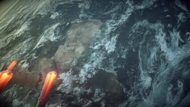 Brandende Meteorieten Weg Naar Atmosfeer Zeer Realistische Beweging Visuals Extreem — Stockvideo