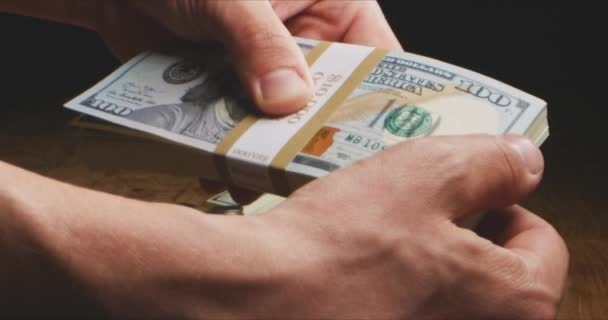 Доларова Монета 100 Доларів Сша Банкноти Безплатна Концепція Фінансів Готівки — стокове відео