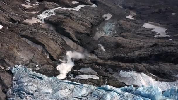 Climate Change Melting Glaciers Snow Ice Rocks Melting Glaciers Dangerous — Vídeos de Stock