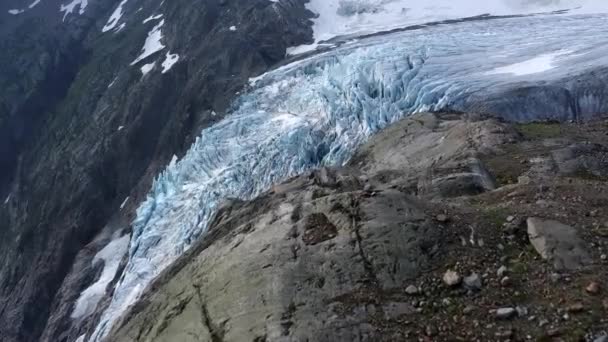 Climate Change Melting Glaciers Snow Ice Rocks Melting Glaciers Dangerous — Stock video