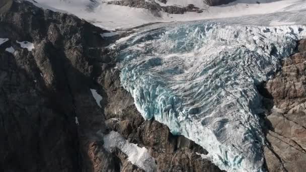 Climate Change Melting Glaciers Snow Ice Rocks Melting Glaciers Dangerous — Stock video