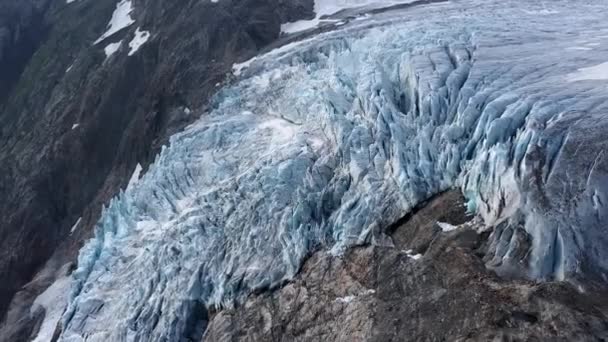 Climate Change Melting Glaciers Snow Ice Rocks Melting Glaciers Dangerous — стоковое видео