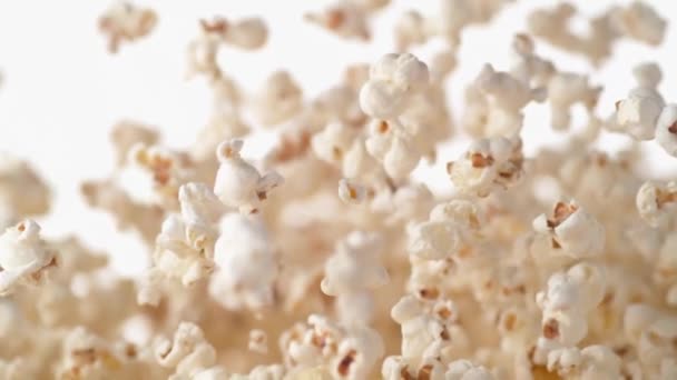 Míchám Čerstvý Horký Popcorn Detailní Záběr Produkce Popcornu Zpomaleném Filmu — Stock video