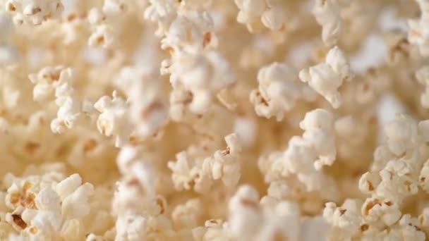 Mélange Pop Corn Frais Chaud Gros Plan Sur Production Maïs — Video