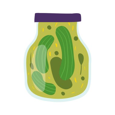 Meyve ve sebzeleri korumak için ev yapımı kavanoz. Konserve sebze, pusula ve böğürtlen reçeli cam kavanozlar. Kış malzemeleri. Sonbahar hasat mevsimi.