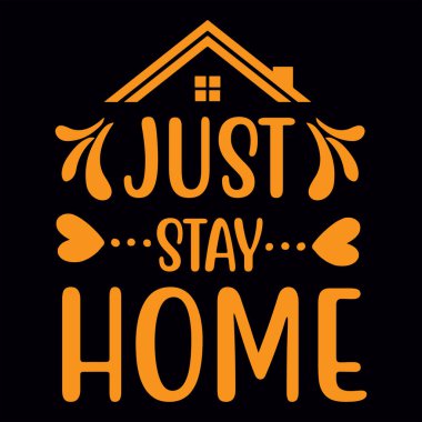 Güneş ve yıldızlarla evde kal. vektör illüstrasyonu