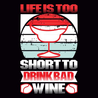 Şarap tişörtü tasarım vektör dosyası