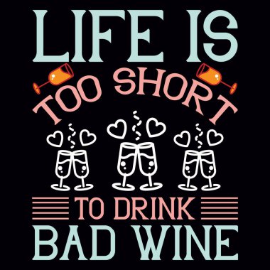 Şarap tişörtü tasarım vektör dosyası