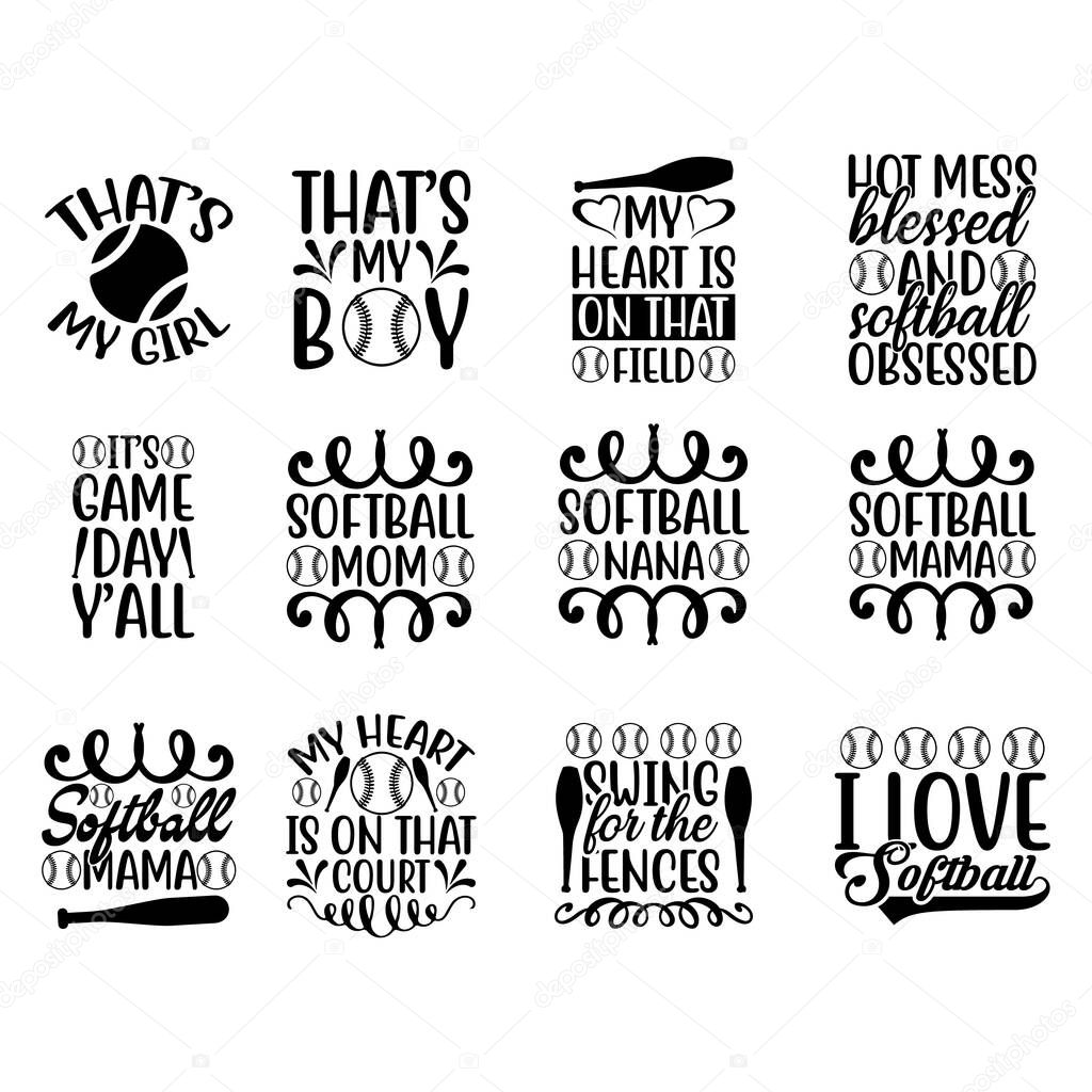 Softball  t-shirt design bundle