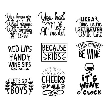 Şarap tişörtü dizayn seti