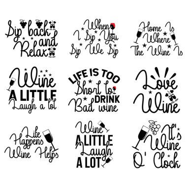 Şarap tişörtü dizayn seti