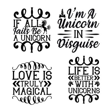 Tek boynuzlu at svg t-shirt tasarım paketi