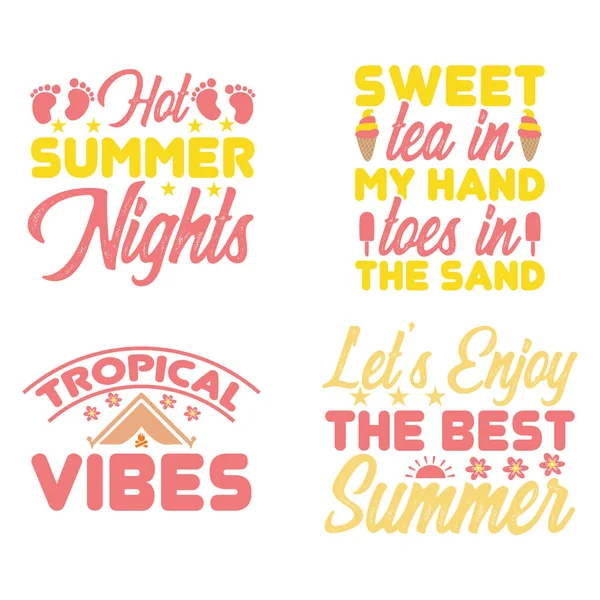 Sommer Shirt Design Bundle — Stockvektor