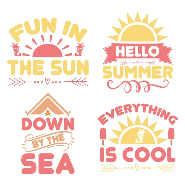 Sommer Shirt Design Bundle — Stockvektor