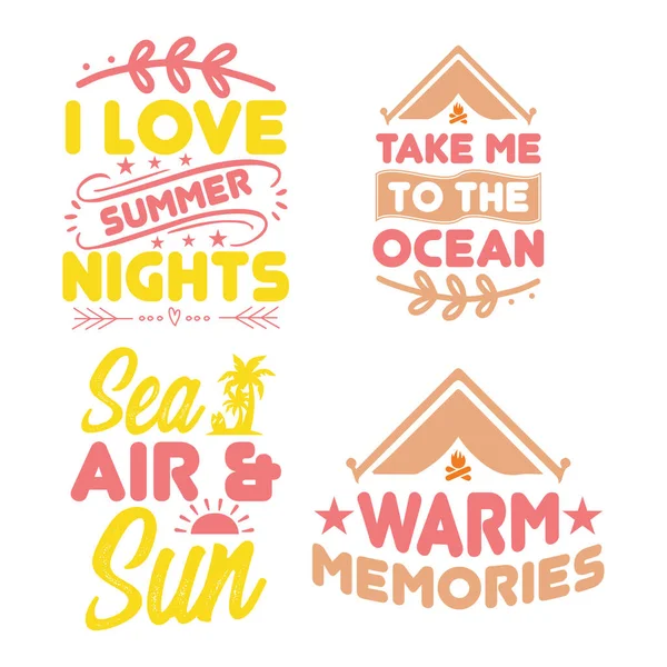 Sommer Shirt Design Bundle — Stockvektor