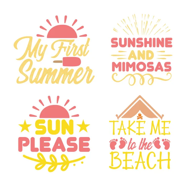 Sommer Shirt Design Bundle — Stockvektor