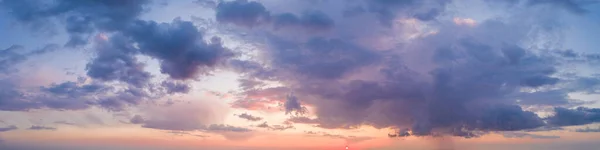 Panorama Dramatic Vibrant Color Beautiful Cloud Sunrise Sunset Panoramic Image — Stock Photo, Image