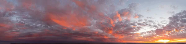 Драматического Яркого Цвета Красивым Облаком Восхода Заката Панорамное Изображение — стоковое фото
