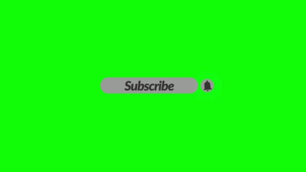 Піктограма Кнопки Підписки Піктограмою Сповіщення Про Дзвінок Шаблон Зеленого Екрана — стокове відео