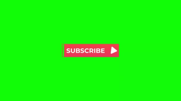 Isolated Subscribe Button Green Screen Subscribe Icon Green Background Animation — Stock Video