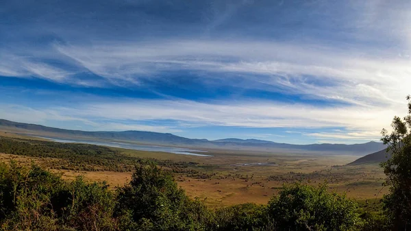 Tanzanya Afrika Safari 'deki Ngorongoro Koruma Krateri manzarası
