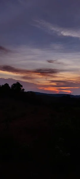 Belo Pôr Sol Floresta — Fotografia de Stock